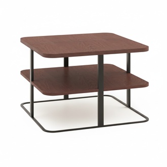 Contemporary style natural wood square 2-tier coffee table, model - GR-S3