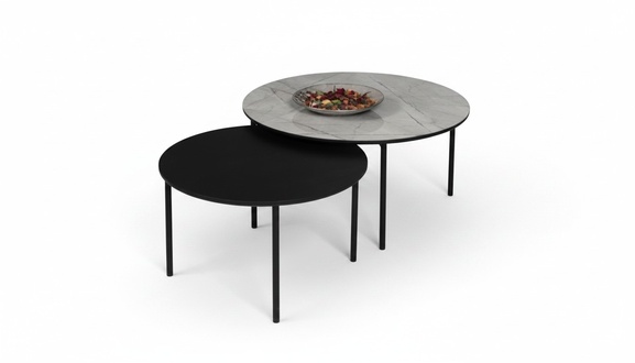 Coffee table group coffee table side table black set table wood 2 pieces