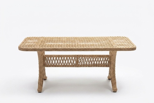 High-quality Beige Coffee Table Modern Rattan Side Table Luxury Design