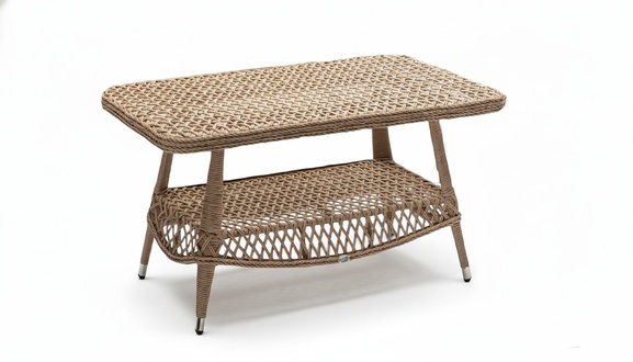 Luxury coffee table modern sofa table side table rattan beige