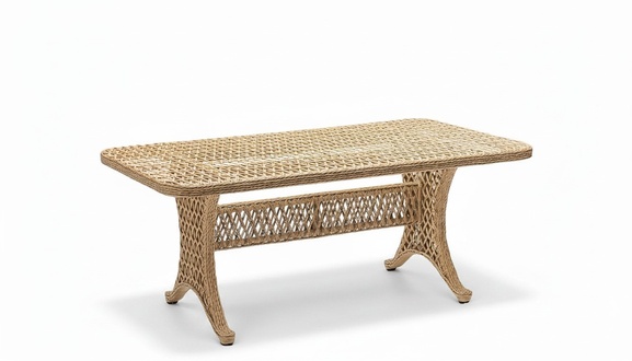 Luxury Rattan Coffee Table High Quality Beige Modern Side Table Design