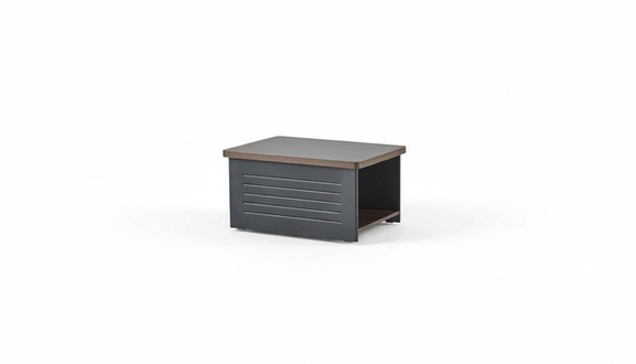 Rectangular Coffee Table Office Room Black Modern Solid Color Shelf