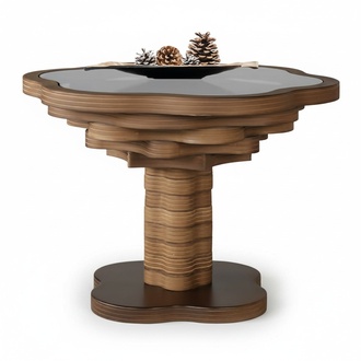 Coffee table side table free-standing wood beige modern original.