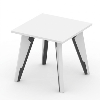 Coffee table side table square wood office white - black