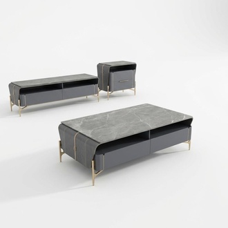 Coffee table sideboard 2 pieces living room table lowboard furniture wall units chest of drawers