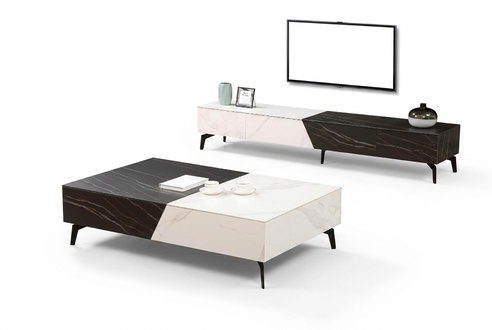 Coffee table sideboard 2-piece living room furniture table lowboard cabinet walls chest of drawers
