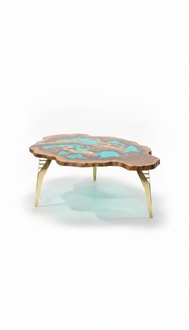 Coffee table special shape luxury design wood brown furniture living room coffee tables