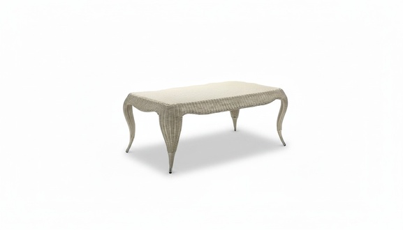 Dining Table Terrace Rectangular Luxury Modern Grey Rattan Design Coffee Table