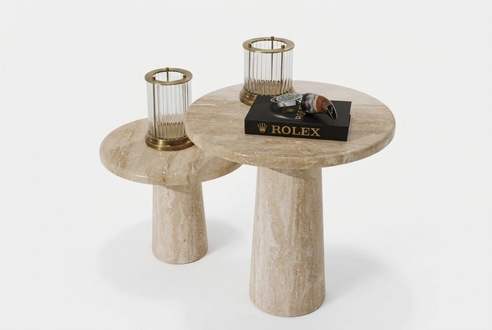 Coffee tables 2x living room set wood furniture modern design decoration