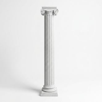 Decorative massive column stand in antique greek ionic order style, 216 cm height (C51)