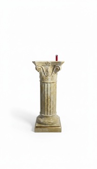 Decorative floor stand in antique roman order style with natural obsolescence imitation