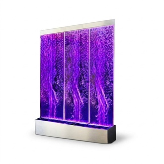 Water Walls LED Water Bubble Columns Lighting Water Wall Partitions Stainless Steel Panel
