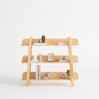 Compact Bookshelf Designer Living Room Storage Shelf Luxury Wooden Furniture