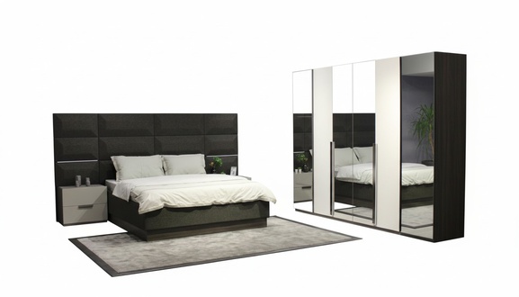Complete bedroom furniture set bed 2x bedside table dressing table mirror 8 pcs new