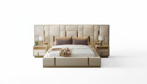 Complete bedroom furniture set 3 pieces. Design furniture bedside tables beds