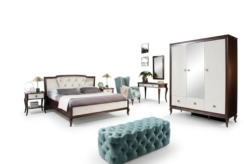 Complete bedroom set 4 pcs design bed + 2x nightstand + closet