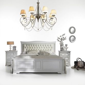 Complete Bedroom Set Bed 2x Bedside Tables 3 pcs. Designer Luxury