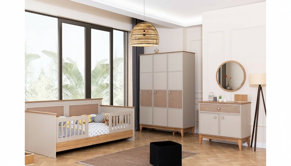 Complete children\'s room set designer bed wardrobe mirror chest of drawers