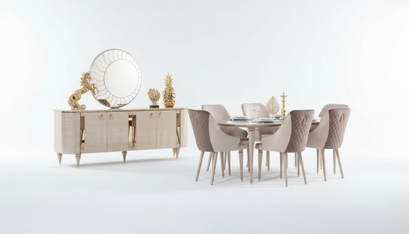 Complete dining room dressers table 6x chairs dresser mirror set set new