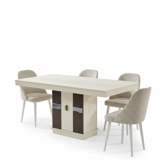Complete Dining Room Set 7-piece Luxury Chairs Design Furniture Dining Table Wooden Furniture
