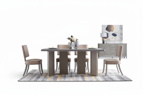 Complete Dining Room Set Table + 4x Armchairs Chairs Luxury Dining Set