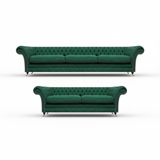 Complete furniture upholstery 2x sofas couch living room furniture Chesterfield