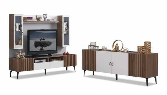 Complete living room set sideboard dresser RTV TV cabinet set 5pcs