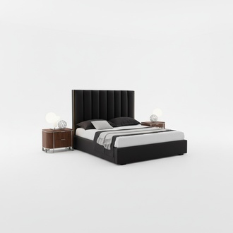 Complete modern bedroom set designer bed + 2x bedside tables 3-piece