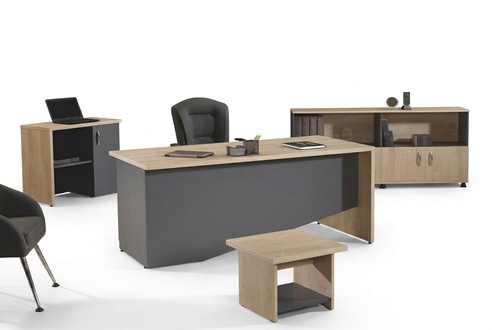 Complete office office furniture desk office desk set 4 pcs wood grey