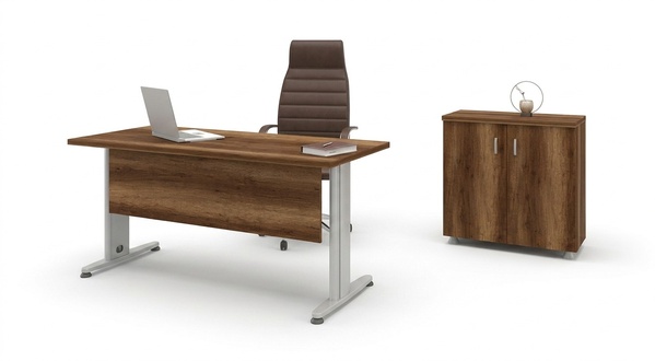 Complete office furniture set study cabinet desk 2pcs