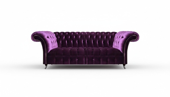 Complete Purple Chesterfield Seating Furniture Living Room Designer Fabric Sofas