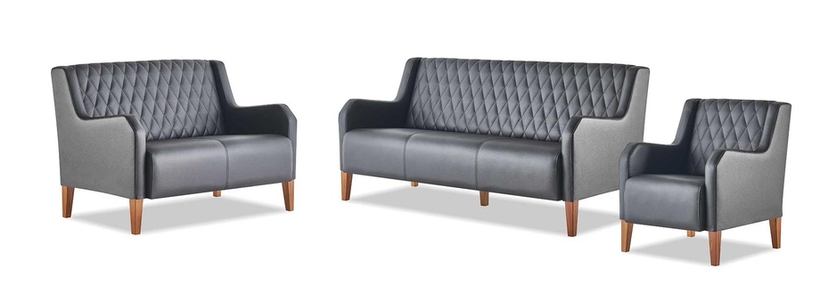 Complete set 3-seater 2-seater armchair black sofa set modern sofas