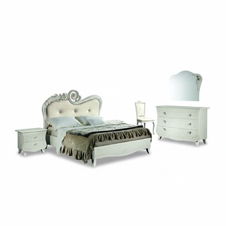Complete set bed bedside table chest of drawers new design bedroom 5 piece bedroom