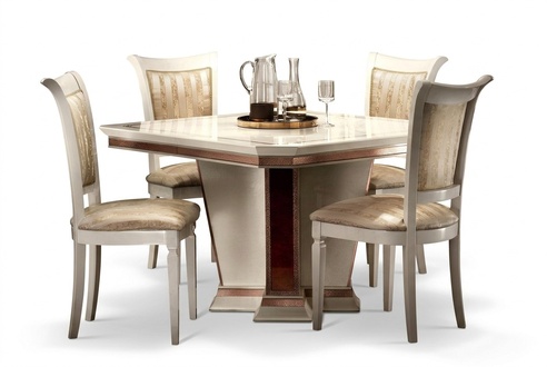 Complete set dining table 4x chairs dining room set dining group wooden table tables 5 pieces
