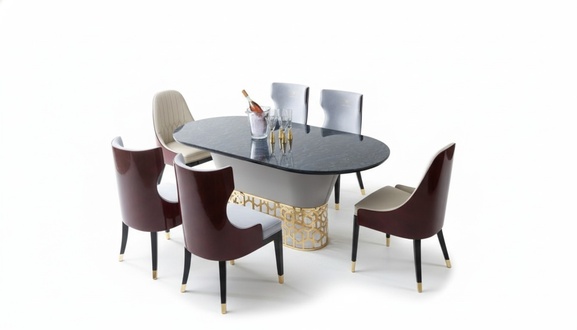 Complete Set Dining Table 4x Chairs Dining Set Dining Group Wood Table Tables 5pcs
