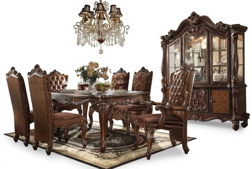 Complete Set Dining Table + 6 Chairs Dining Set Dining Group Wood Table Tables 7pcs