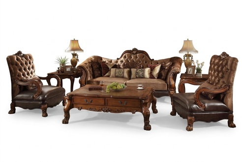 Complete Set Sofa Set 3+1+1 Seater Designer Living Landscape 3pcs Group Wood