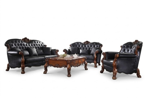 Complete Set Sofa Set 3+1 Seater Wooden Living Area 2pcs Group Carved