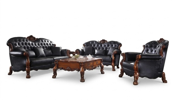 Complete sofa set 3+2+1 seater + coffee table designer living area 4 pieces