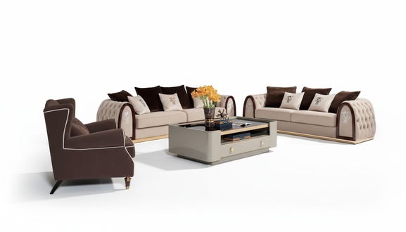 Complete Set Sofa Set 431 Seat Upholstery Couches Noble Luxury Living Room Furniture