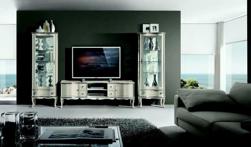 Chic set of 3 pieces Rtv with 2x showcase Italian furniture wall unit