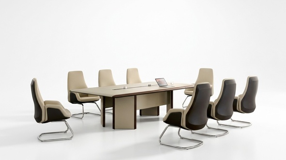 Conference table 6 armchairs chair table meeting office furniture 7 pieces. Set set