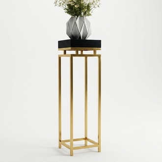 Hallway Flower Stand Stainless Steel Gold Black Decoration Furniture Premium Metal