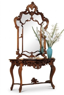 Console + Mirror Designer Console Table Wood Set 2 pcs.