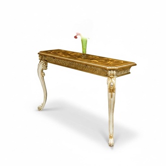 Console table country house style classic telephone tables gold look carved legs