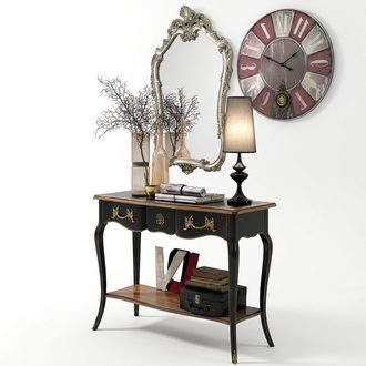 Console Table Chest of Drawers with Mirror Luxury Class Set Style Modern 2pcs.