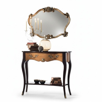 Console Table Baroque Style Mirror Wood Italian Tables Group 2pcs.