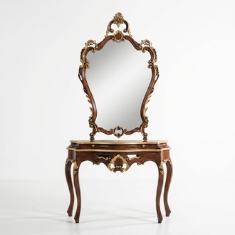 Console Table Mirror Sideboard Set New Wood Italian Furniture Style StileElisa
