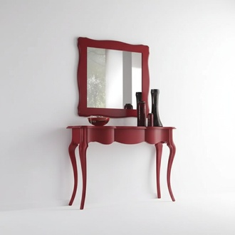 Console table mirror sideboard set wood Italian furniture style 2pcs.