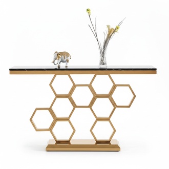 Console table stainless steel gold living room furniture consoles 140cm new